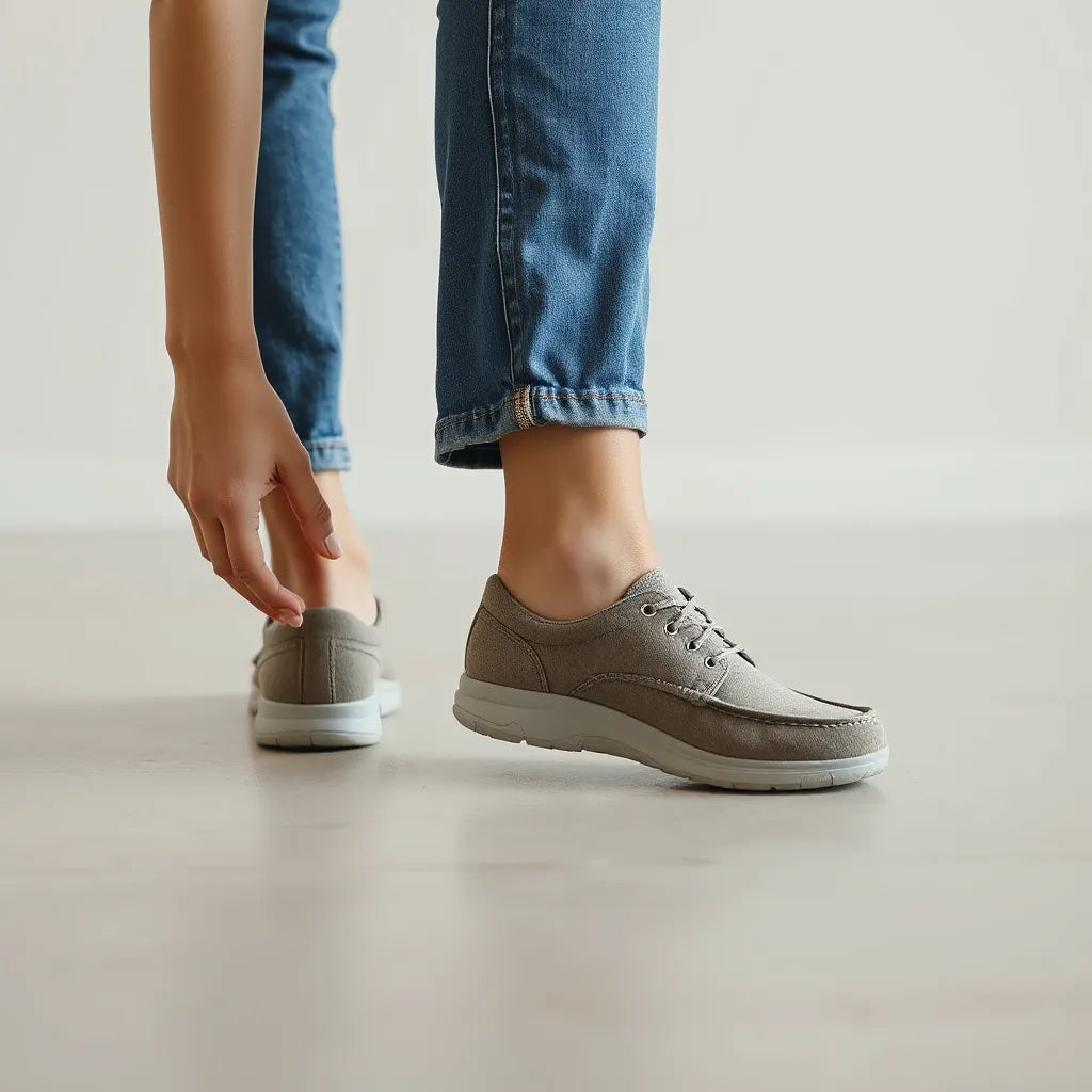 Wspierające buty z amortyzacją pięty przy stopie odczuwającej ból