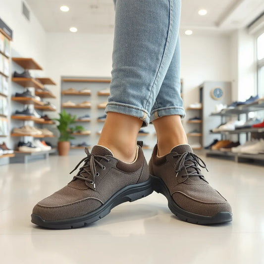 Ergonomiczne szerokie buty z wyraźnie szerszym noskiem i elastyczną podeszwą, dopasowane do stopy